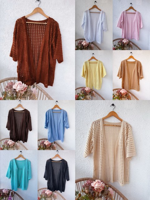 Kimono cardigan  manga curto Elisa Linda moda
