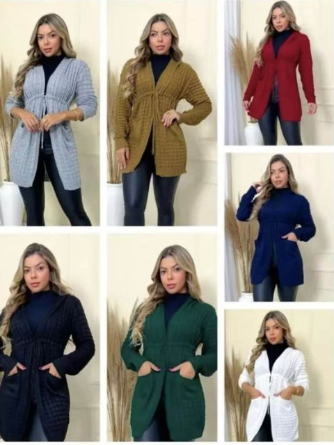 Cardigan com capuz Elisa linda moda