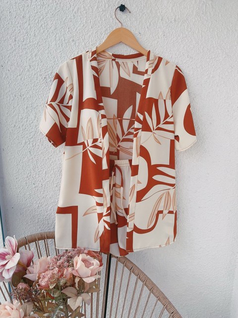 Conjunto estampa duna moda feminina