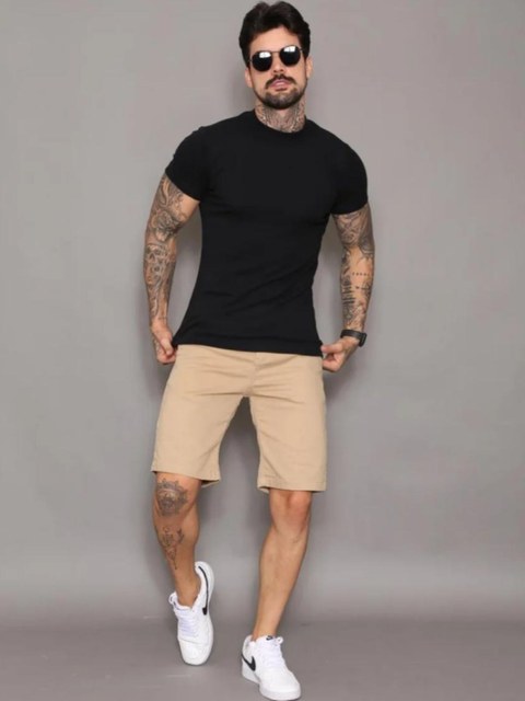 Bermuda Masculina com Lycra - Bolso Faca