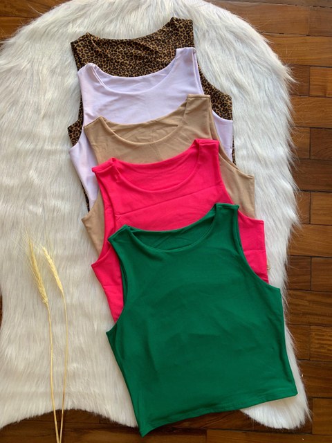 Cropped alça básico suplex tecido duplo