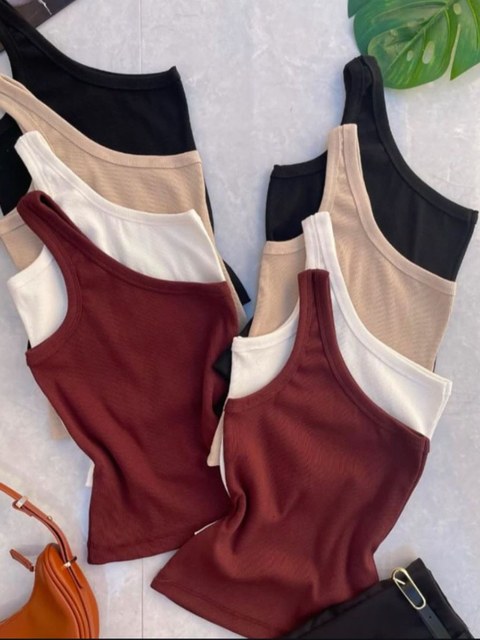 Blusinha básica ribana mula manca Alça única sem bojo