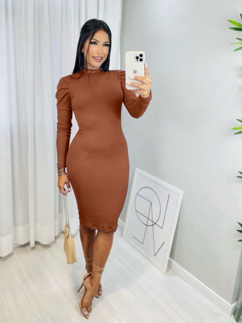 Vestido mid manga princesa