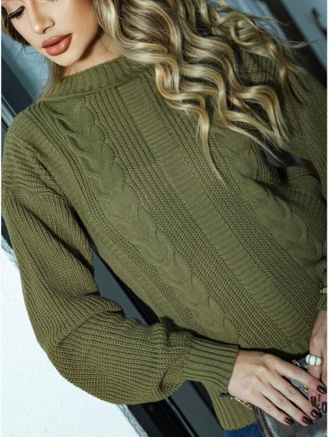 Blusa trabalhada de tricot , com tranças e texturas