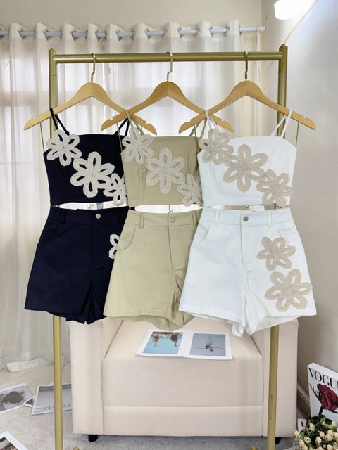 Fancy modas conjunto bordado sarja