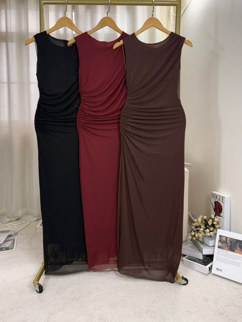 Fancy modas vestido tule longo