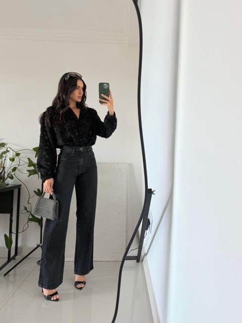 Fancy Modas Calça Jeans Pantalona