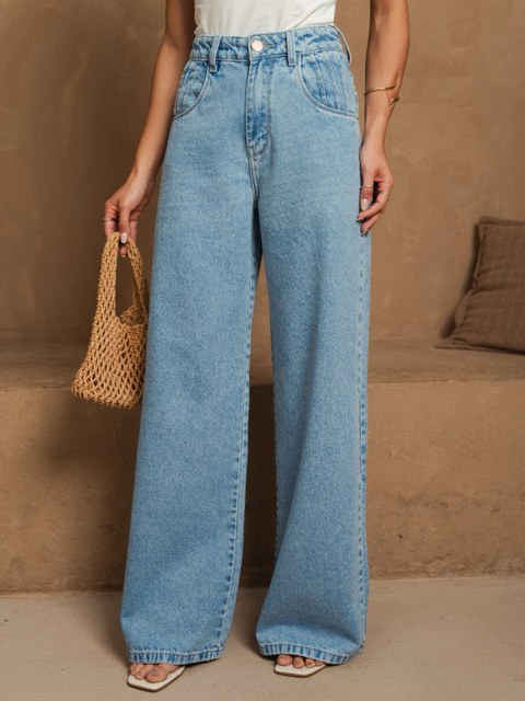 Fancy modas calça jeans pantalona