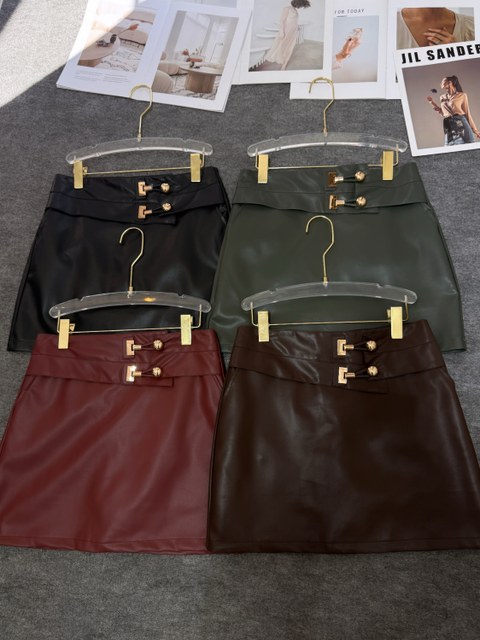 Fancy Modas saia couro