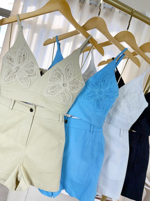 Fancy modas conjunto sarja flor