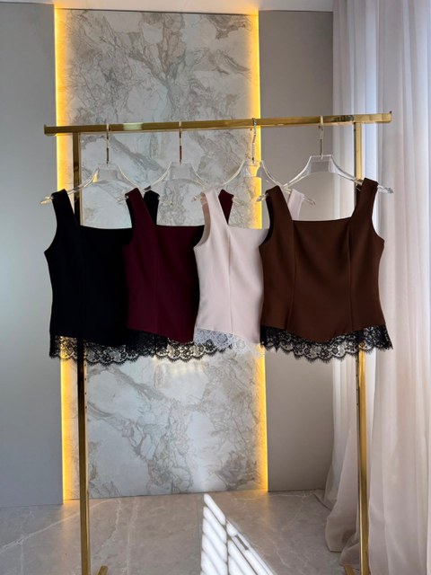 Fancy moda blusa renda baixo
