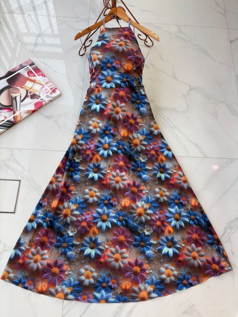 V13236# Vestido longo com bojo frente unica com amarração