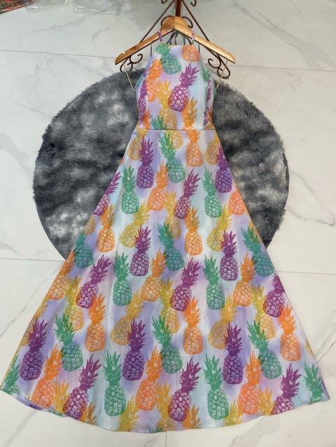 V13224#: Vestido longo com bojo frente unica com amarração.