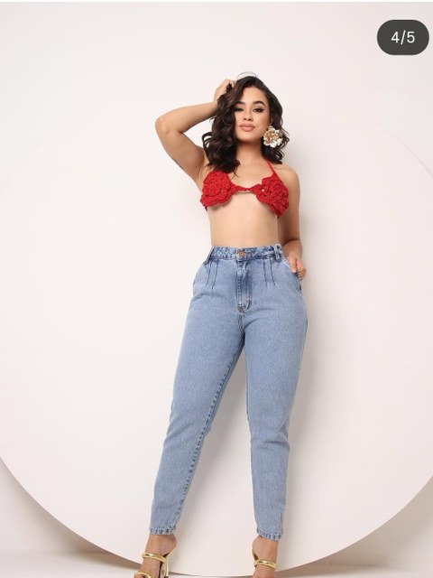 Calça jeans mom feminina