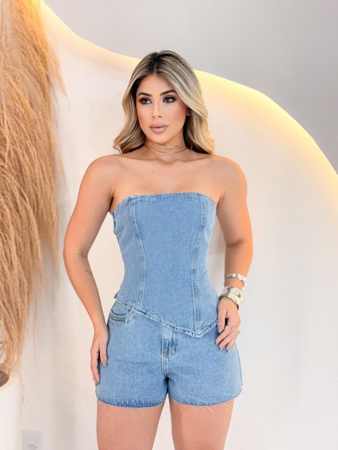 Conjunto jeans feminina