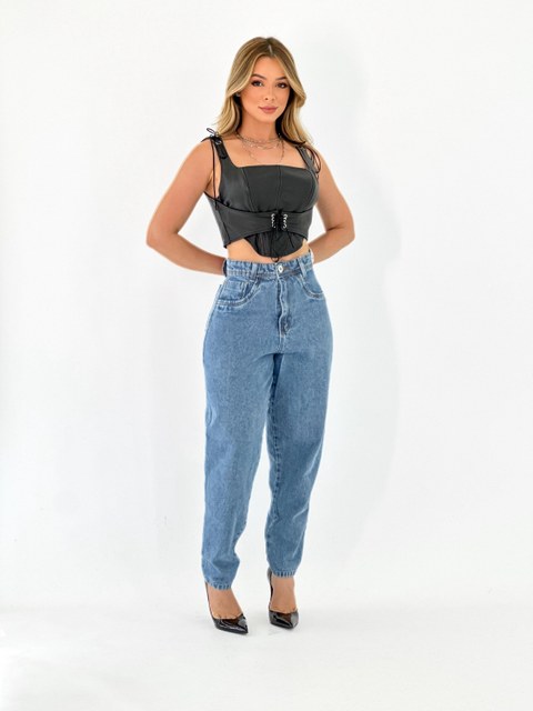 Calça jeans mom liza feminina