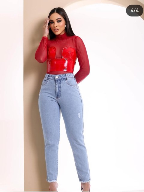 Calça jeans mom feminina