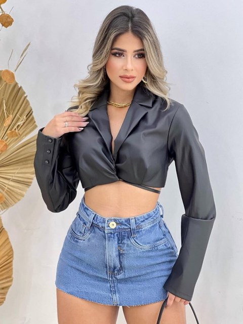 Short saia jeans  feminina