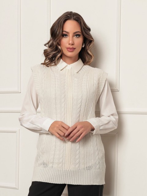 Colete tricô modal de transinha de gola redonda novo modelo.