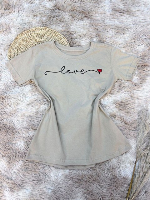 Camiseta T-Shirt Feminina Algodão Gola Careca simples LOVE