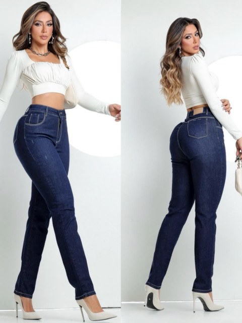 Calça Jeans Mom com Elastano Feminina Premium