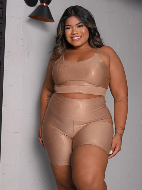 Conjunto fitness feminino short e top premium