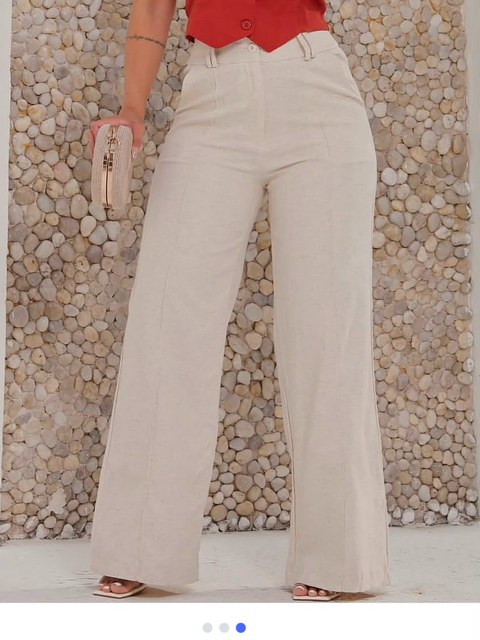 Calça Pantalona Social Linho Premium | Cintura Alta