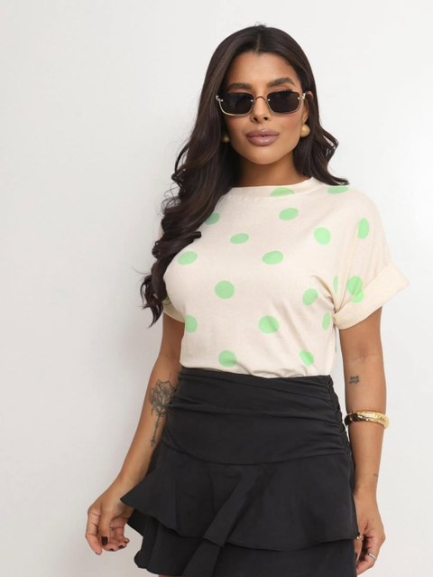 Blusa estampa poa Barra italiana