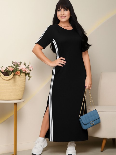 Vestido Feninino Longo com fenda