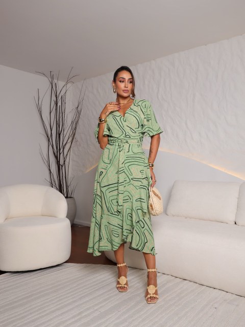 Vestido Feminino Envelope transpassado