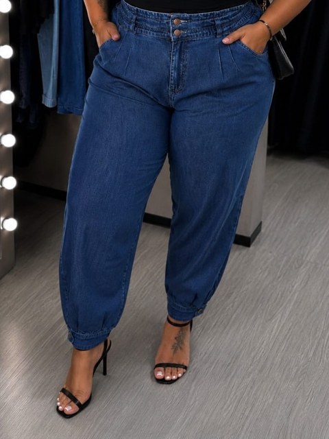 Calça Jeans Slouchy Plussize feminina Sem Lycra