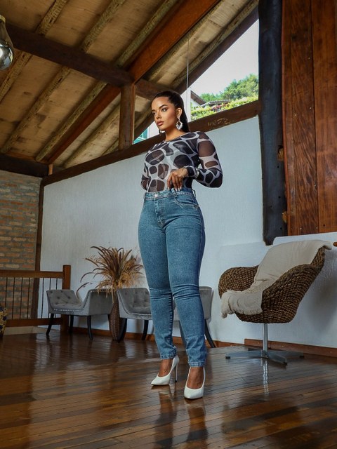 Calça Slim Marmorizada