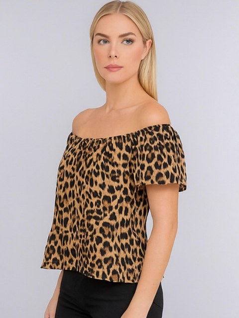 Blusa Ciganinha Viscolinho manga curta com botão