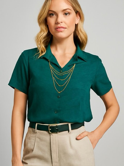 Camisa Blusa lisa curta airflow