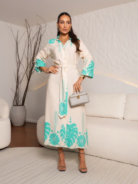 Vestido Feminino manga longa  com Cinto