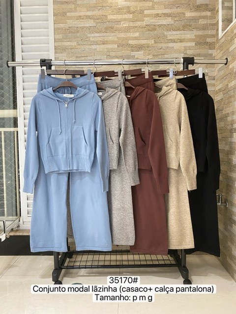 35170# Conjunto modal lãzinha (casaco + calça pantalona )