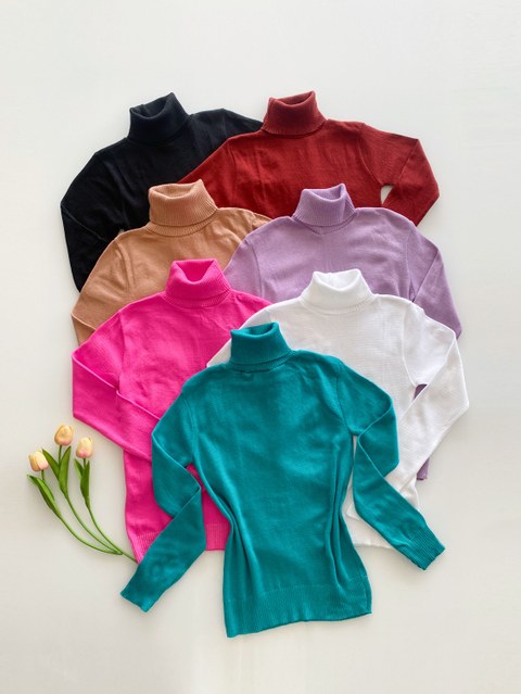 Blusa tricô gola alta Isabella moda