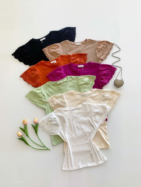 Blusa algodão manga com leise 311# Isabella moda