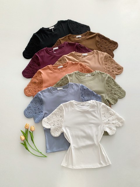 2526# Blusa algodão manga crochê Isabella moda