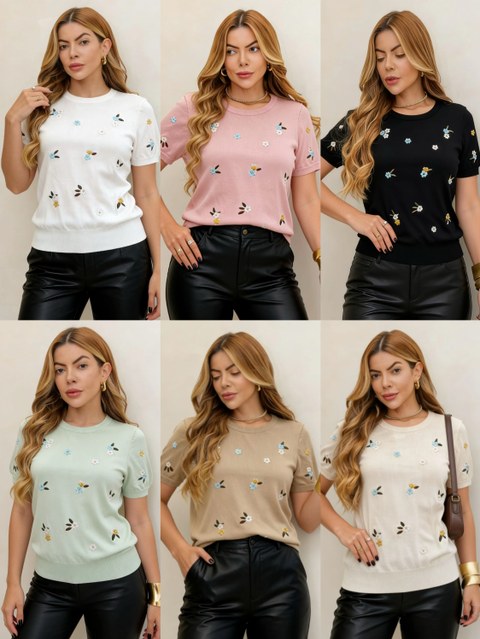Blusa modal fresquinho com bordado Isabella moda