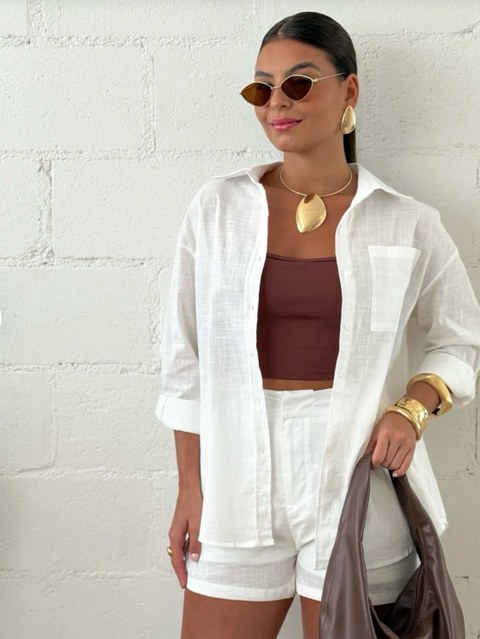 Conjunto linho (camisa + short com forro )Isabella moda