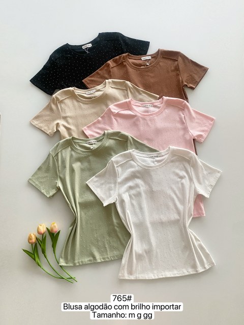 765# Blusa algodão com brilho Isabella moda