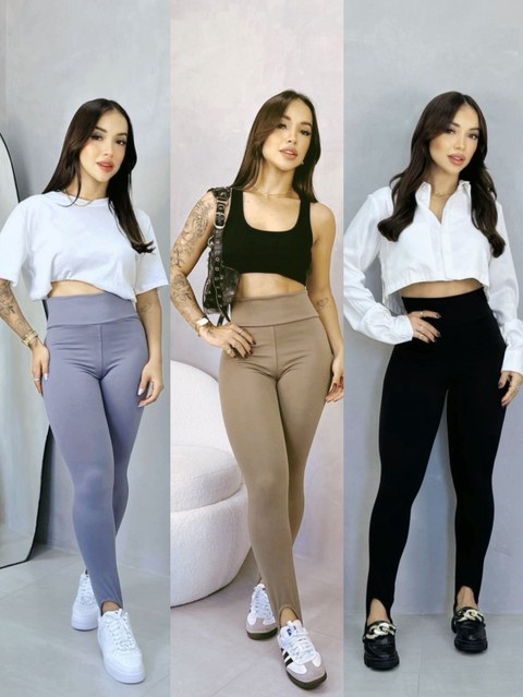 Calça legging com pezinho elástico Isabella moda
