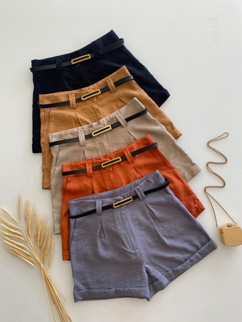 Short marrant com cinto Isabella moda