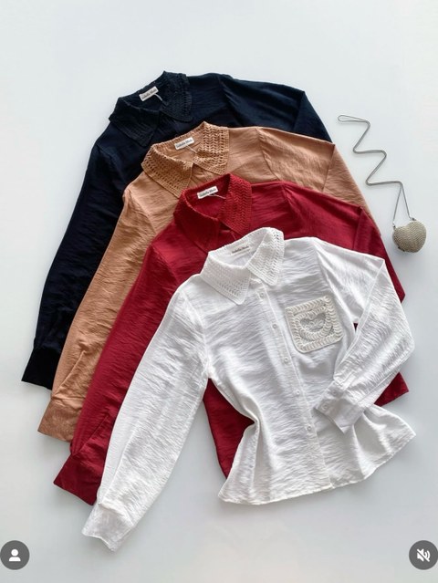 Camisa de linho cetim 8179# Isabella moda