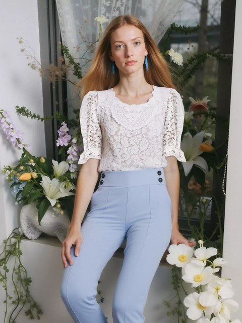 BLUSA RENDA GUIPIR  LS100