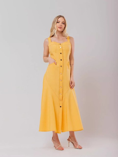 VESTIDO LINHO PESPONTO LD477