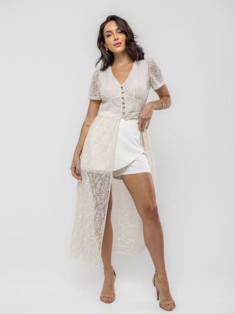 VESTIDO LONGO RENDA LD532R