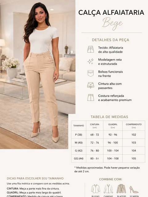 Calça Marcely Skiny no Tecido Alfaiataria