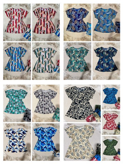 Blusa feminina plus size manga curta estampada variada color